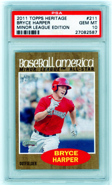 2011 Topps Heritage #211 Bryce Harper Minor League Edition PSA 10 GEM MINT!