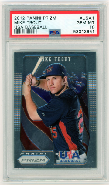 2012 Panini Prizm #USA1 Mike Trout USA Baseball PSA 10 GEM MINT!