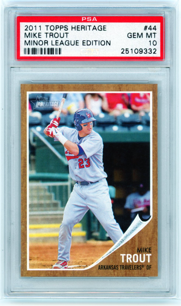 2011 Topps Heritage #44 Mike Trout Minor League Edition PSA 10 GEM MINT!