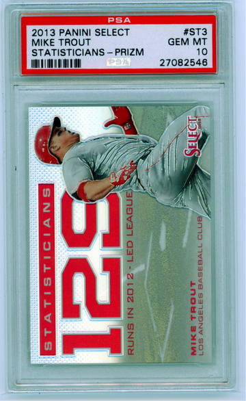 2013 Panini Select #ST3 Mike Trout Statisticians-Prizm PSA 10 GEM MINT!