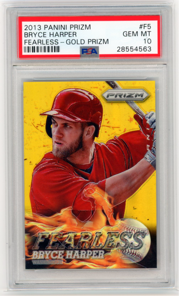 2013 Panini Prizm #F5 Bryce Harper  Fearless-Gold Prizm PSA 10 GEM MINT!