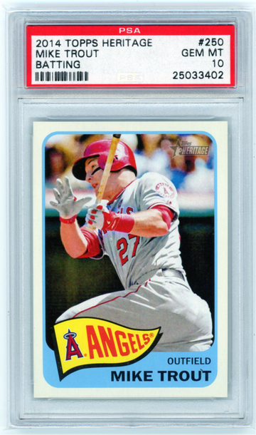 2014 Topps Heritage #250 Mike Trout Batting! PSA 10 GEM MINT!