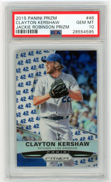 2015 Panini Prizm #46 Clayton Kershaw Jackie Robinson Prizm PSA 10 GEM MINT!