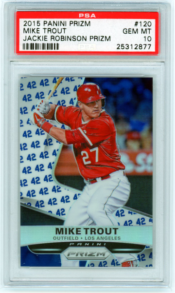 2015 Panini Prizm #120 Mike Trout Jackie Robinson Prizm PSA 10 GEM MINT!