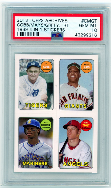 2013 Topps Archive #CMGT Cobb/Mays/Griffy/Trout PSA 10 GEM MINT!