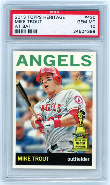 2013 Topps Heritage #430 Mike Trout At Bat PSA 10 GEM MINT!