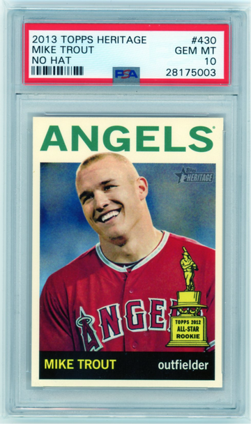 2013 Topps Heritage #430 Mike Trout No Hat PSA 10 GEM MINT!