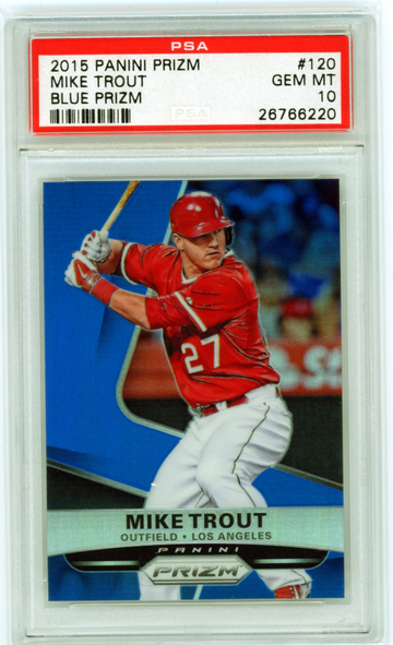 2015 Panini Prizm #120 Mike Trout Blue Prizm PSA 10 GEM MINT!