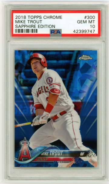 2018 Topps Chrome #300 Mike Trout Sapphire Edition PSA 10 GEM MINT!