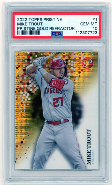 2022 Topps Pristine #1 Mike Trout Pristine-Gold Refractor PSA 10 GEM MINT!