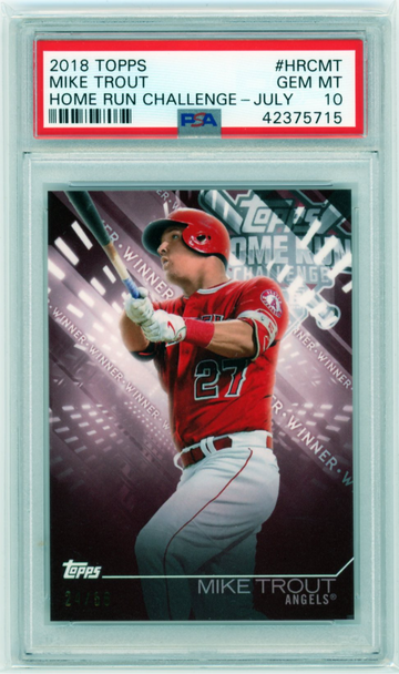 2018 Topps #HRCMT Mike Trout Home Run Challenge-July PSA 10 GEM MINT!