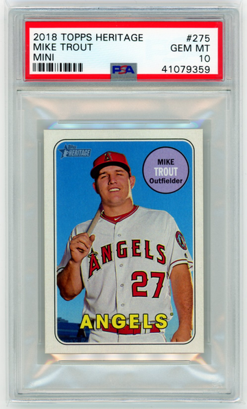 2018 Topps Heritage #275 Mike Trout Mini PSA 10 GEM MINT!