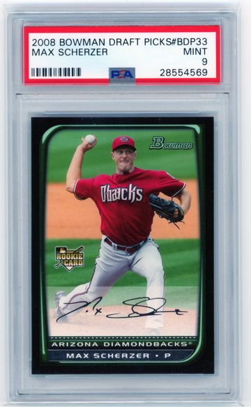 2008 Bowman Draft Picks #BDP33 Max Scherzer PSA 9 MINT!