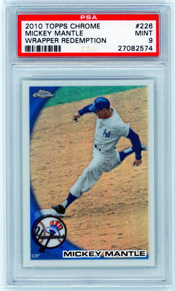 2010 Topps Chrome #226 Mickey Mantle Wrapper Redemption PSA 9 MINT!