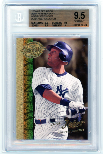 2008 Upper Deck 20th Anniversary Hobby Previews #UD47 Derek Jeter BGS 9.5 GEM MINT!
