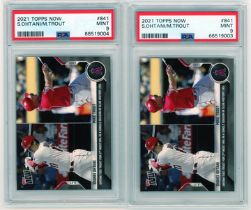 2X 2021 Topps Now #841 S. Ohtani/M. Trout BOTH PSA 9'S!