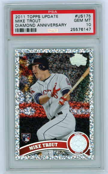 2011 Topps Update #US175 Mike Trout Diamond Anniversary!! PSA 10 GEM MINT!!!