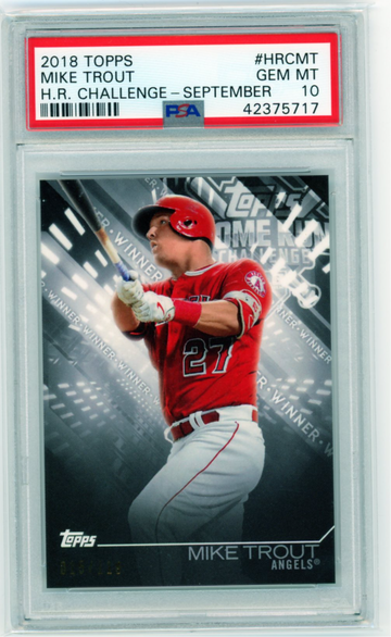 2018 Topps #HRCMT Mike Trout Home Run Challenge-September PSA 10 GEM MINT!