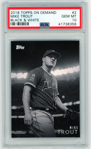 2018 Topps On Demand #2 Mike Trout Black & White PSA 10 GEM MINT!