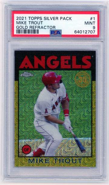 2021 Topps Silver Pack #1 Mike Trout Gold Refractor PSA 9 MINT!