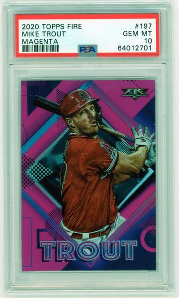 2020 Topps Fire #197 Mike Trout Magenta PSA 10 GEM MINT!