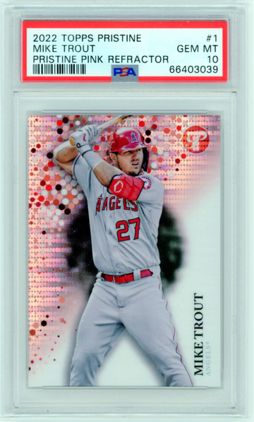 2022 Topps Pristine #1 Mike Trout Pristine Pink Refractor PSA 10 GEM MINT!!