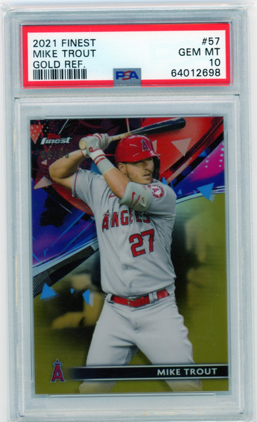 2021 Finest #57 Mike Trout Gold Refractor PSA 10 GEM MINT!