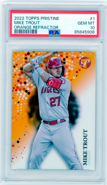 2022 Topps Pristine #1 Mike Trout Orange Refractor PSA 10 GEM MINT!