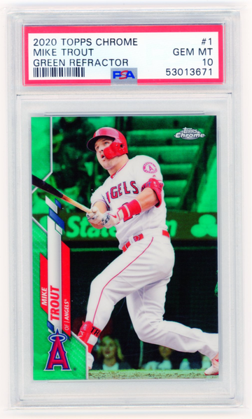 2020 Topps Chrome #1 Mike Trout Green Refractor PSA 10 GEM MINT!