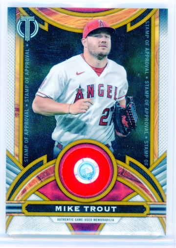2023 Topps Tribute #SOA-MT Mike Trout Stamp of Approval Orange!