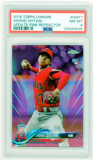 2018 Topps Chrome Update #HMT1 Shohei Ohtani Pink Refractor PSA 8 NM-MT!