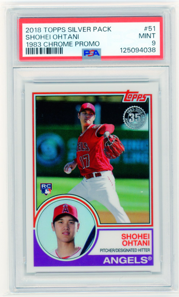 2018 Topps Silver Pack #51 Shohei Ohtani 1983 Chrome Promo Rookie! PSA 9 MINT!