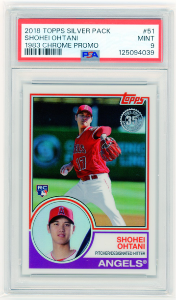 2018 Topps Silver Pack #51 Shohei Ohtani 1083 Chrome Promo Rookie! PSA 9 MINT!