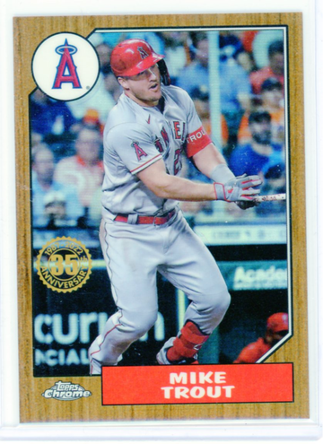 2022 Topps Chrome 1987 Topps Baseball #87BC-1 Mike Trout Orange Refractor