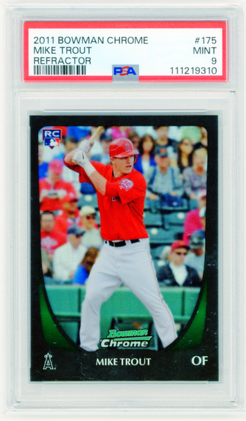 2011 Bowman Chrome #175 Mike Trout Refractor Rookie! PSA 9 MINT!