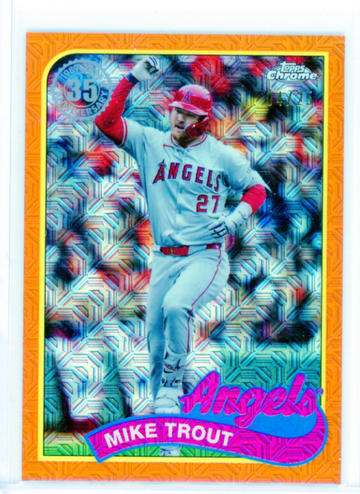 2024 Topps Silver Pack 1989 Chrome Promo Update T89CU-100 Mike Trout Orange Refractor!