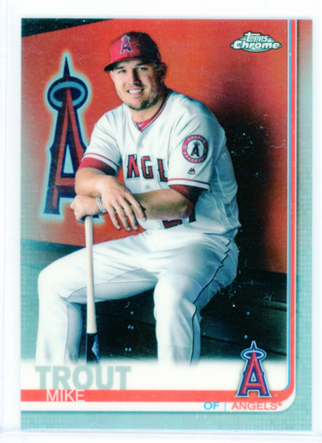 2019 Topps Chrome #200 Mike Trout Sitting in the Dugout