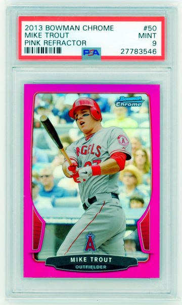 2013 Bowman Chrome #50 Mike Trout Pink Refractor PSA 9 MINT!