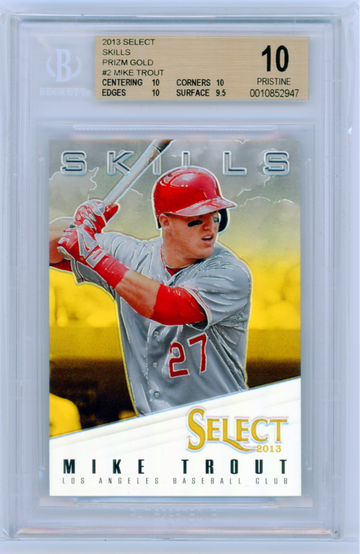 2013 Select #2 Mike Trout Skills Gold Prizm BGS 10 Pristine!!