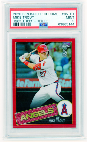 2020 Ben Baller Chrome #85TC1 Mike Trout 1985 Topps-Red Refractor PSA 9 MINT!