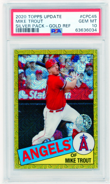 2020 Topps Update #CPC45 Mike Trout Silver Pack-Gold Refractor PSA 10 GEM MINT!