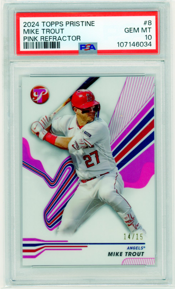 2024 Topps Pristine #8 Mike Trout Pink Refractor PSA 10 GEM MINT!