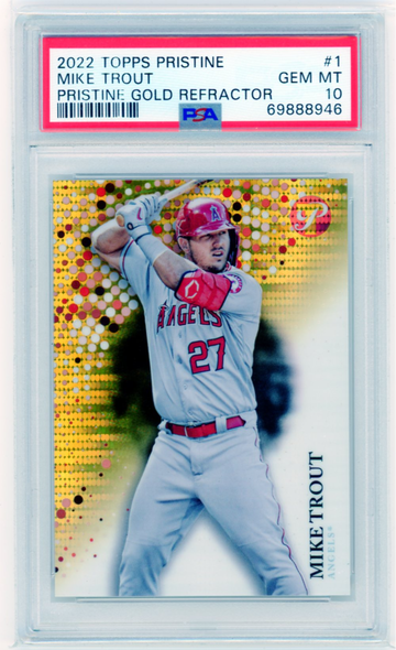 2022 Topps Pristine #1 Mike Trout Pristine Gold Refractor PSA 10 GEM MINT!