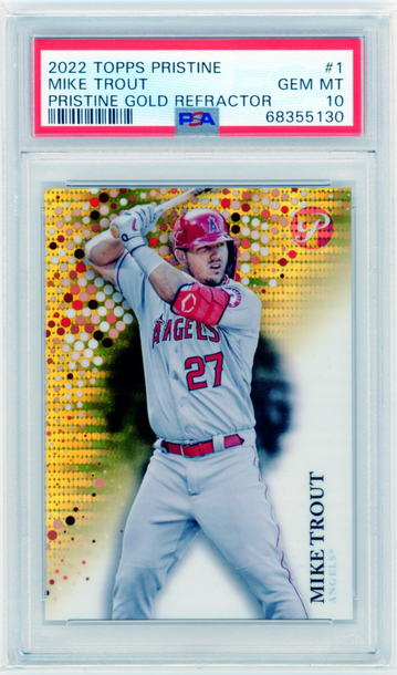 2022 Topps Pristine #1 Mike Trout Pristine Gold Refractor PSA 10 GEM MINT!