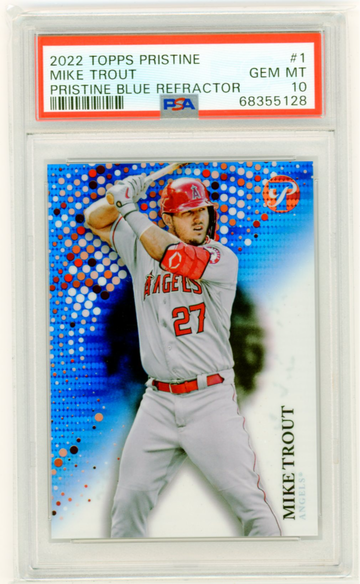 2022 Topps Pristine #1 Mike Trout Pristine Blue Refractor PSA 10 GEM MINT!
