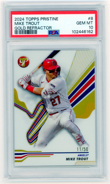 2024 Topps Pristine #8 Mike Trout Gold Refractor PSA 10 GEM MINT!
