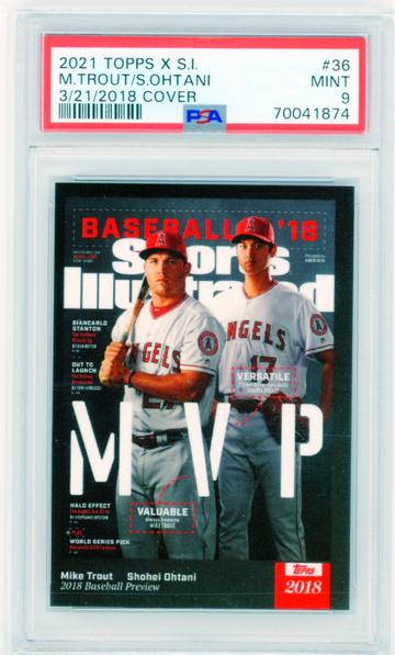 2021 Topps X S.I. #36 M. Trout/S. Ohtani 3/21/2018 Cover PSA 9 MINT!