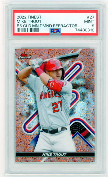 2022 Finest #27 Mike Trout Rose Gold Mini Diamond Refractor PSA 9 MINT!