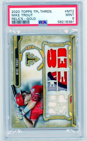 2020 Topps Triple Threads #MT2 Mike Trout Relics-Gold PSA 9 MINT!