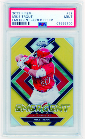 2022 Prizm Emergent #E2 Mike Trout-Gold Prizm PSA 9 MINT!